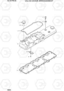 9600 VALVE COVER ARRANGEMENT HL757TM-9A, Hyundai