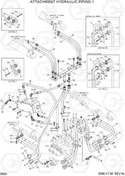 3050 ATTACHMENT HYDRAULIC PIPING 1 HL757TM-7, Hyundai