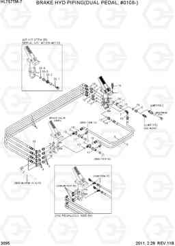 3095 BRAKE HYD PIPING(DUAL PEDAL, #0108-) HL757TM-7, Hyundai