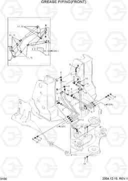 3100 GREASE PIPING(FRONT) HL757TM-7, Hyundai