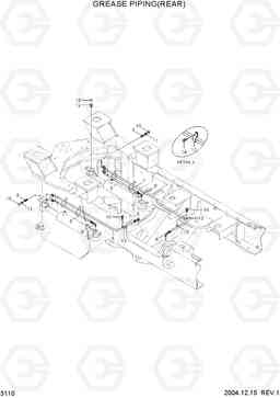 3110 GREASE PIPING(REAR) HL757TM-7, Hyundai