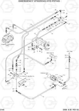 3140 EMERGENCY STEERING HYD PIPING HL757TM-7, Hyundai