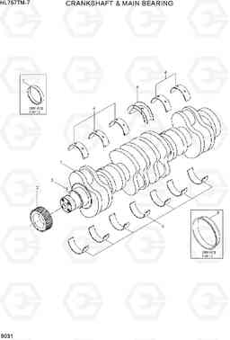 9031 CRANKSHAF &  MAIN BEARING HL757TM-7, Hyundai