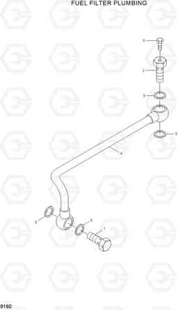 9160 FUEL FILTER PLUMBING HL757TM-7, Hyundai