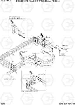 3090 BRAKE HYDRAULIC PIPING(DUAL PEDAL) HL757TM7A, Hyundai