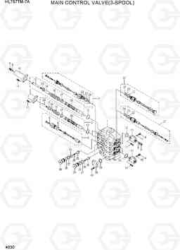 4030 MAIN CONTROL VALVE(3-SPOOL) HL757TM7A, Hyundai