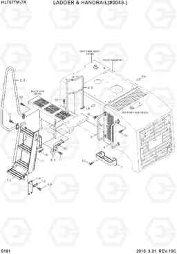 5191 LADDER & HANDRAIL(#0043-) HL757TM7A, Hyundai