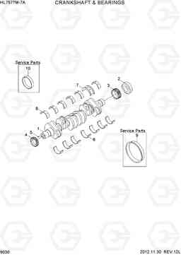 9030 CRANKSHAF &  MAIN BEARING HL757TM7A, Hyundai