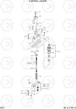 2070 3-SPOOL LEVER HL760(-#1000), Hyundai