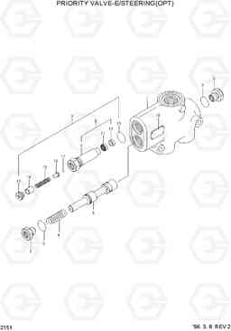 2151 PRIORITY VALVE(EMERGENCY STEERING) HL760(-#1000), Hyundai