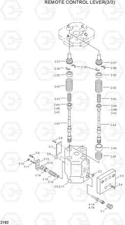 2192 REMOTE CONTROL LEVER(3/3) HL760(-#1000), Hyundai