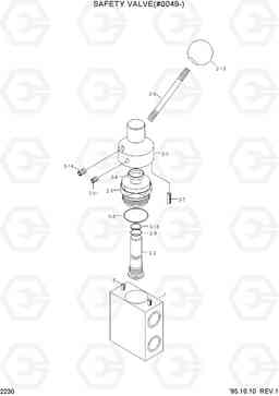 2230 SAFETY VALVE(#0049-)          ING) HL760(-#1000), Hyundai