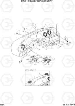 4031 DASH BOARD(ROPS CANOPY) HL760(-#1000), Hyundai