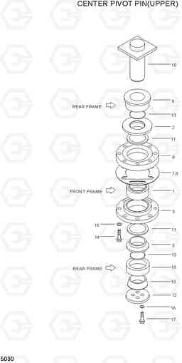 5030 CENTER PIVOT PIN(UPPER) HL760(-#1000), Hyundai