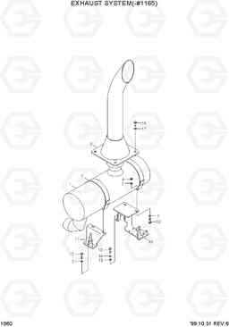 1060 EXHAUST SYSTEM(-#1165) HL760(#1001-#1301), Hyundai