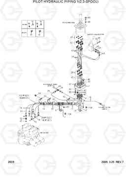 2020 PILOT HYDRAULIC PIPING 1(2,3-SPOOL) HL760(#1001-#1301), Hyundai