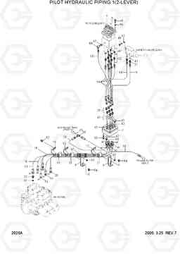 2020A PILOT HYDRAULIC PIPING 1(2-LEVER) HL760(#1001-#1301), Hyundai