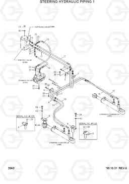 2040 STEERING HYDRAULIC PIPING 1 HL760(#1001-#1301), Hyundai