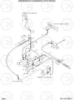 2042 EMERGENCY STEERING HYD PIPING HL760(#1001-#1301), Hyundai