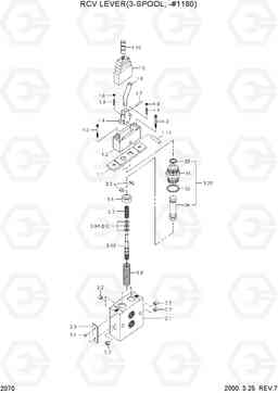 2070 RCV LEVER(3-SPOOL, -#1180) HL760(#1001-#1301), Hyundai