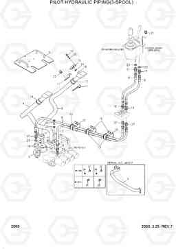 2080 PILOT HYDRAULIC PIPING(3-SPOOL) HL760(#1001-#1301), Hyundai