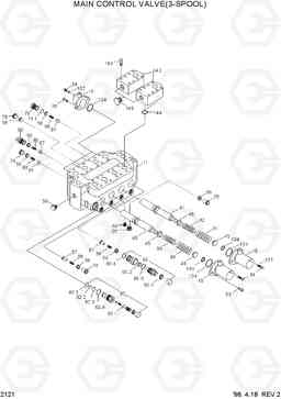 2121 MAIN CONTROL VALVE(3-SPOOL) HL760(#1001-#1301), Hyundai