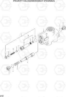 2151 PRIORITY VALVE(EMER STEERING) HL760(#1001-#1301), Hyundai