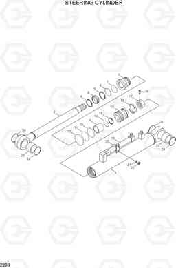 2200 STEERING CYLINDER HL760(#1001-#1301), Hyundai