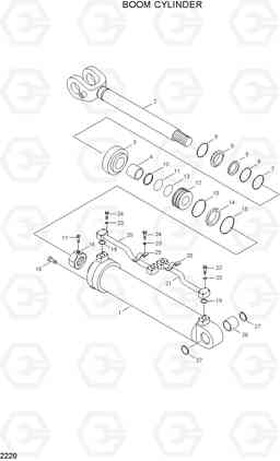 2220 BOOM CYLINDER HL760(#1001-#1301), Hyundai