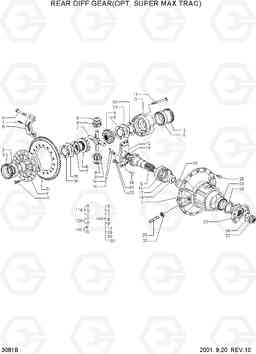 3081B REAR DIFF GEAR(OPT, SUPER MAX TRAC) HL760(#1001-#1301), Hyundai