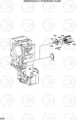 3230 EMERGENCY STEERING PUMP HL760(#1001-#1301), Hyundai