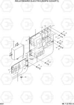 4021 RELAY BOARD ELECTRIC(ROPS CANOPY) HL760(#1001-#1301), Hyundai