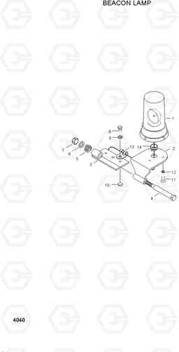 4040 BEACON LAMP HL760(#1001-#1301), Hyundai