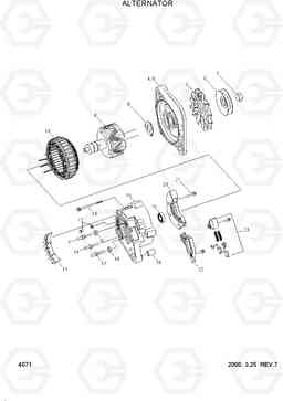 4071 ALTERNATOR HL760(#1001-#1301), Hyundai