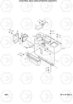 5057 CONTROL BOX GROUP(ROPS CANOPY) HL760(#1001-#1301), Hyundai