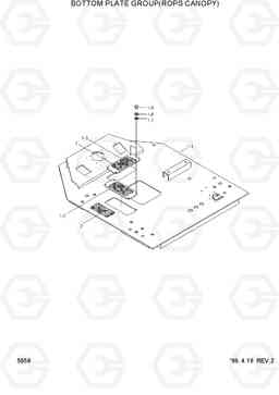 5058 BOTTOM PLATE GROUP(ROPS CANOPY) HL760(#1001-#1301), Hyundai