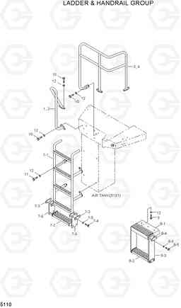 5110 LADDER & HANDRAIL GROUP HL760(#1001-#1301), Hyundai