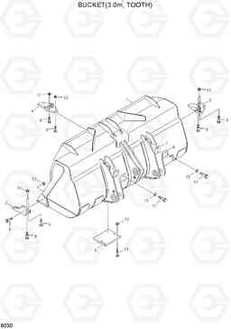 6030 BUCKET(3.0M3, TOOTH) HL760(#1001-#1301), Hyundai