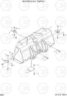 6033 BUCKET(3.0M3, TOOTH) HL760(#1001-#1301), Hyundai