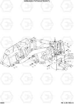 6040 GREASE PIPING(FRONT) HL760(#1001-#1301), Hyundai