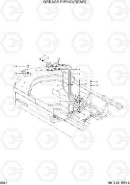 6041 GREASE PIPING(REAR) HL760(#1001-#1301), Hyundai