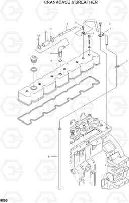 8090 CRANKCASE BREATHER HL760(#1001-#1301), Hyundai