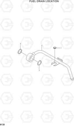 8130 FUEL DRAIN LOCATION HL760(#1001-#1301), Hyundai