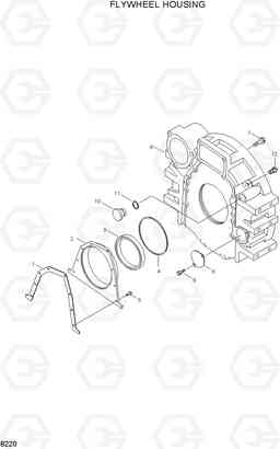 8220 FLYWHEEL HOUSING HL760(#1001-#1301), Hyundai