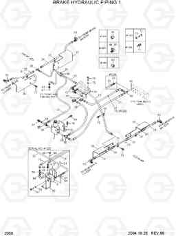 2050 BRAKE HYDRAULIC PIPING 1 HL760(#1302-), Hyundai