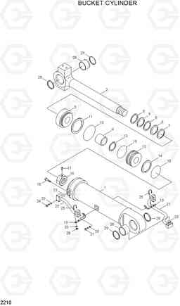 2210 BUCKET CYLINDER HL760(#1302-), Hyundai