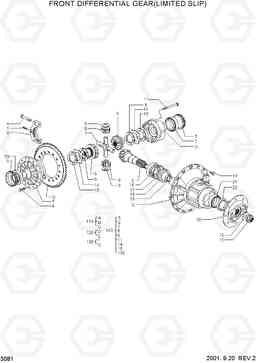 3081 FRONT DIFFERENTIAL GEAR(LIMITED SLIP) HL760(#1302-), Hyundai