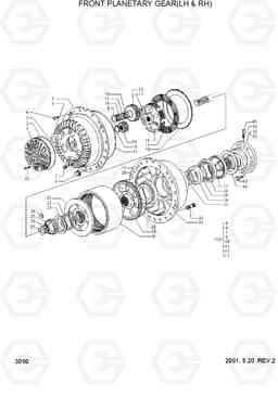 3090 FRONT PLANETARY GEAR(LH & RH) HL760(#1302-), Hyundai