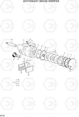 3110 STATIONARY BRAKE GRIPPER HL760(#1302-), Hyundai