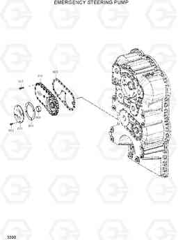 3330 EMERGENCY STEERING PUMP HL760(#1302-), Hyundai